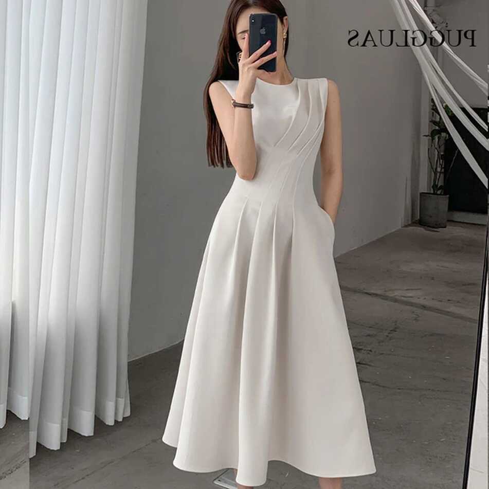 Korean Fashion Dresses White | Ruffle Dress Korean Fashion ...