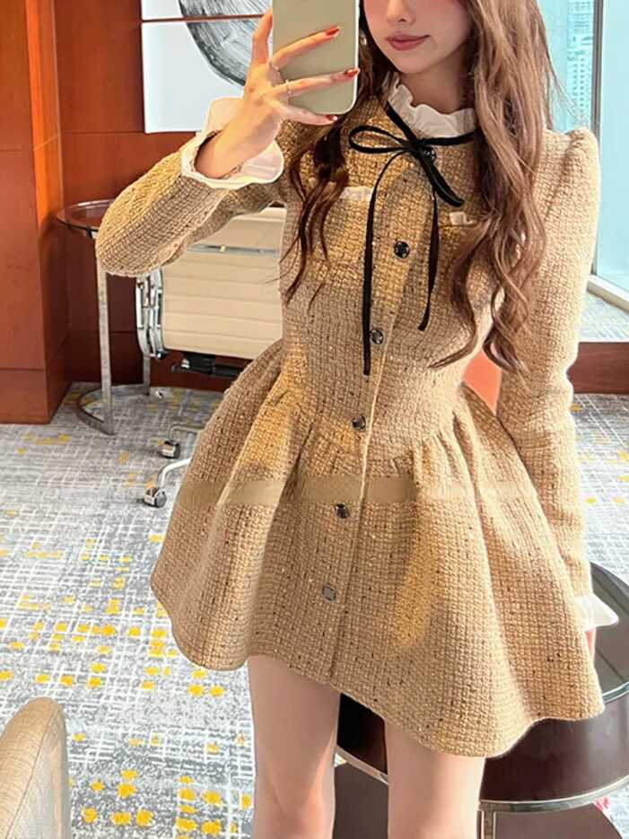 Korean Fashion Mini Womens Vintage Mini Dress Casual Korea With ...