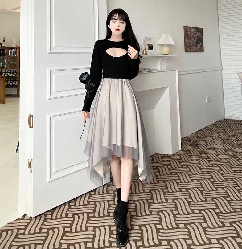 Korean New Lace Dress Waist Closing Temperament Women&#39;s Casual ...