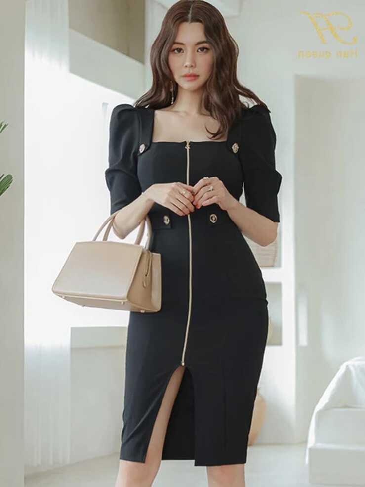 Korean Work Wear Bodycon Dress | Korean Women Office Work Dress ...