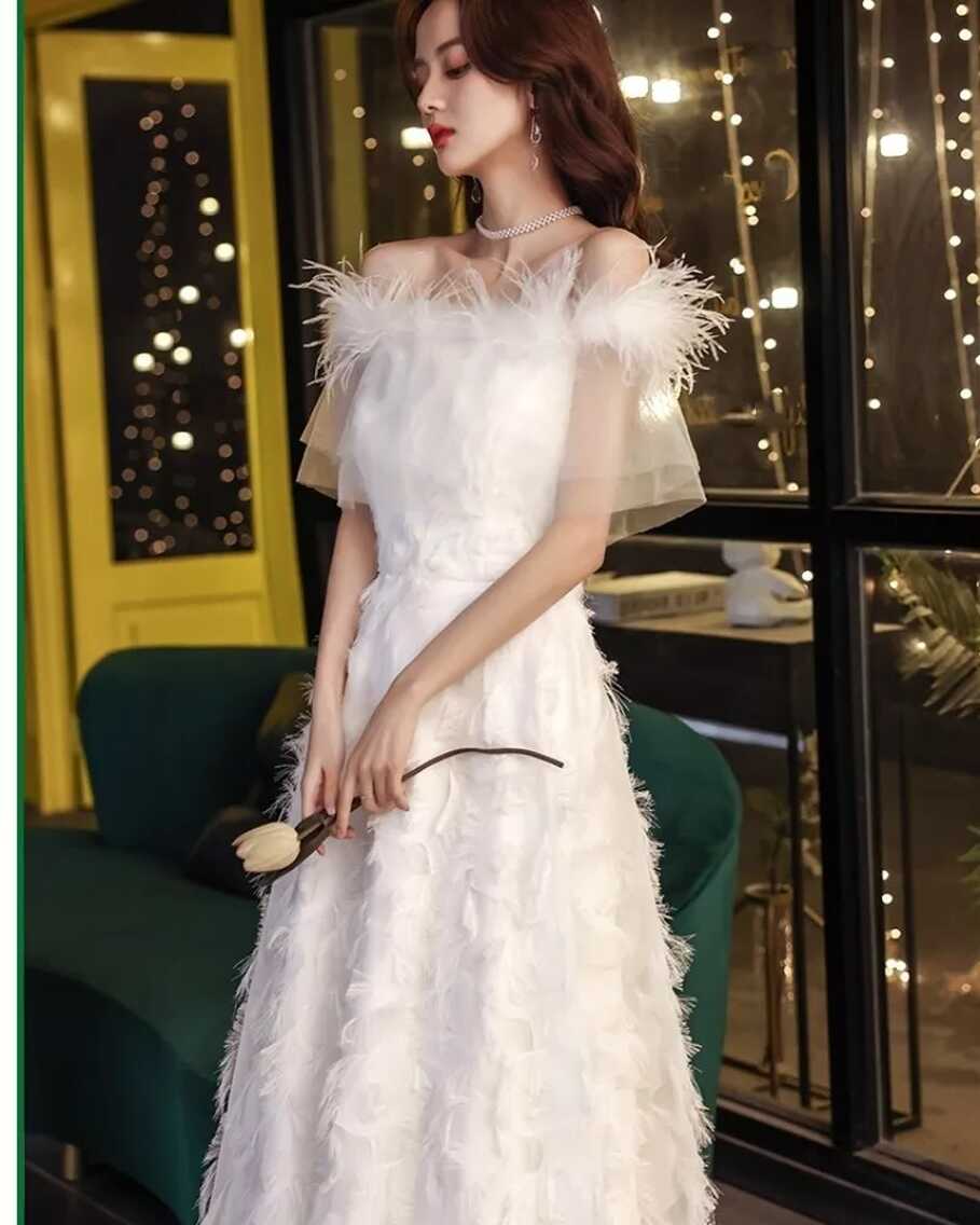 Korean style women sweet white elegant dress party dress | eBay