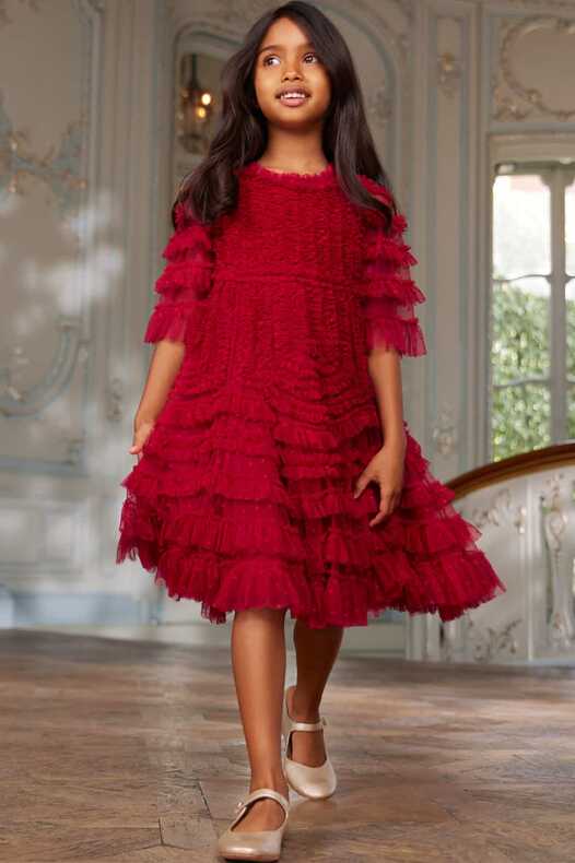 La Vie En Rose Kids Dress – Red | Needle &amp; Thread