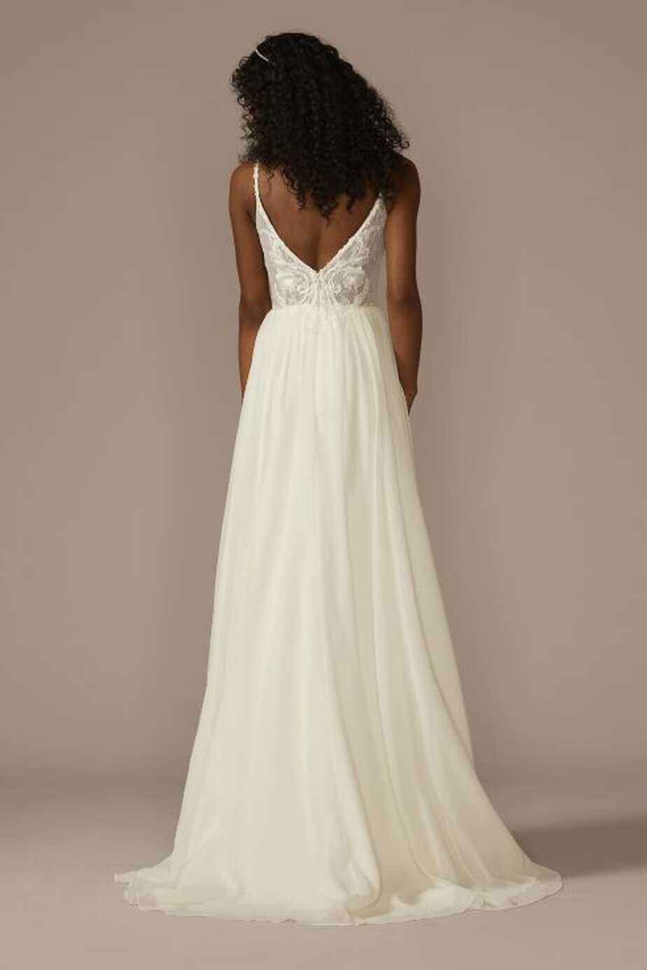 Lace Bodice Spaghetti Strap A-line Wedding Dress | David&#39;s Bridal