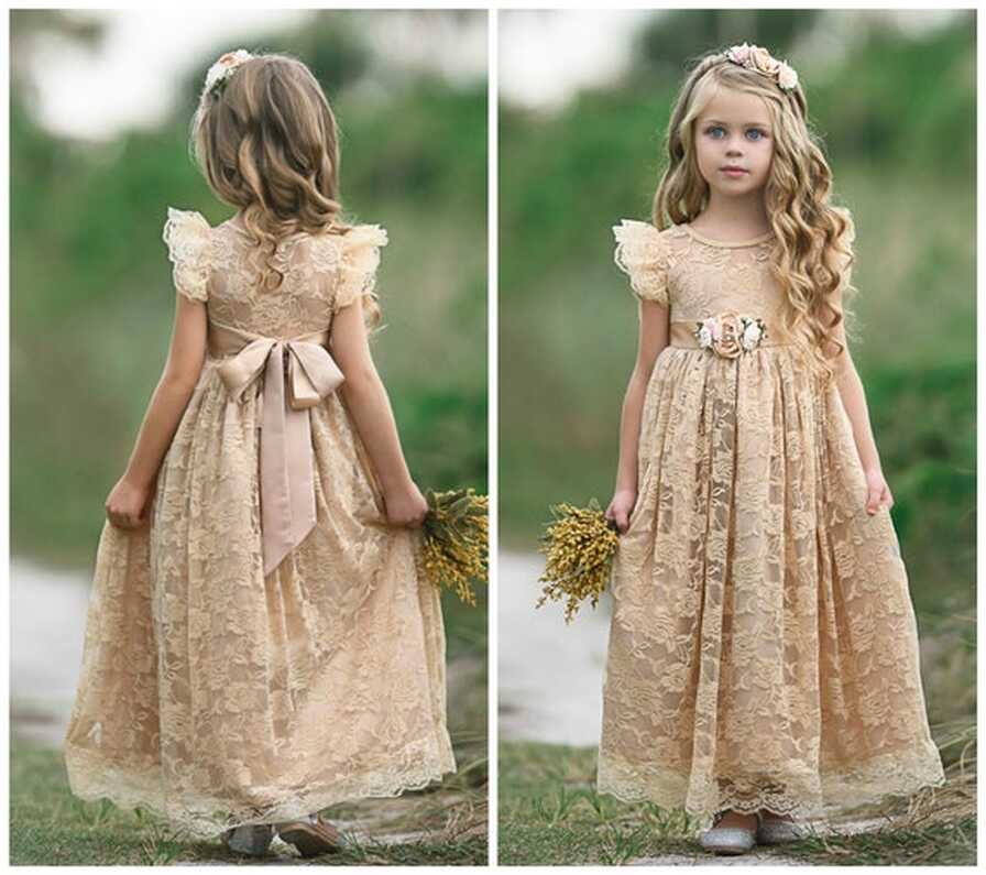 Lace Flower Girl Dress,flower Girl Dresses, Lace Baby Dress,rustic ...