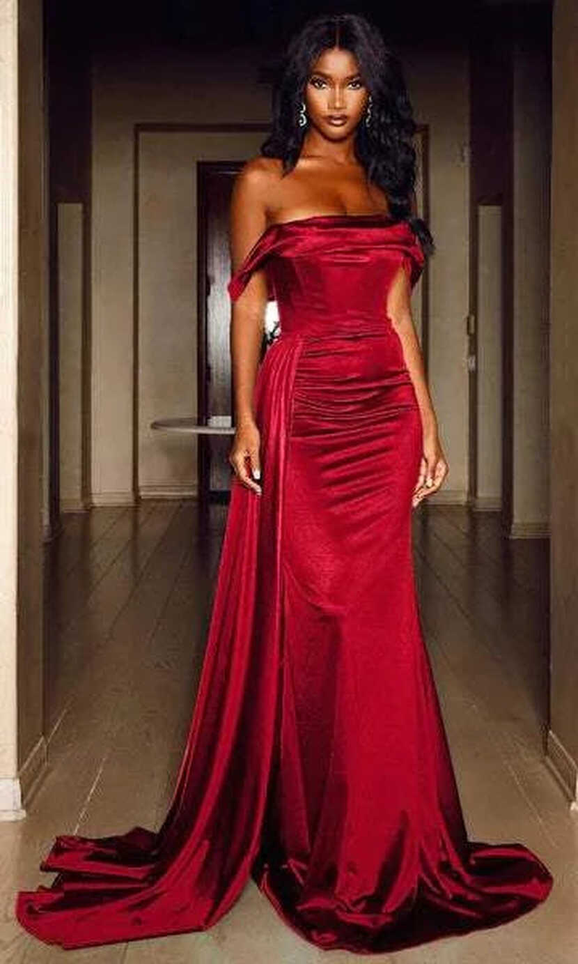 Lacey Red Evening Dress| Evening Dresses – D&amp;D Clothing