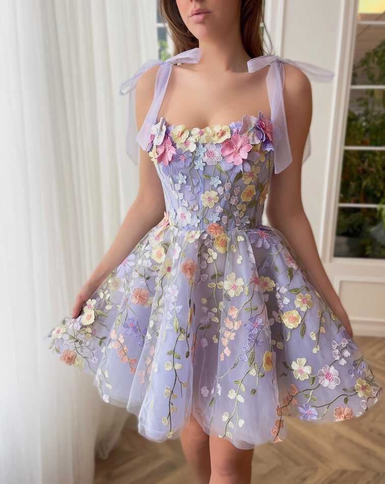 Lavender Bloom Mini Dress | Teuta Matoshi