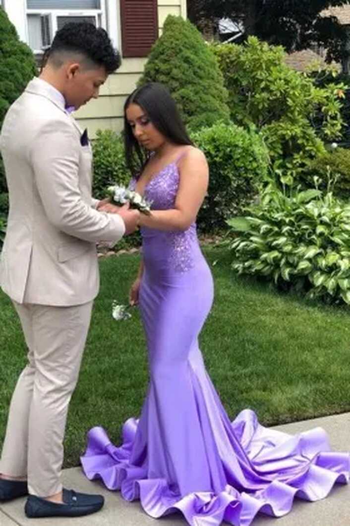 Lavender Formal Prom Gowns, Lavender Cocktail Gowns - Promfy