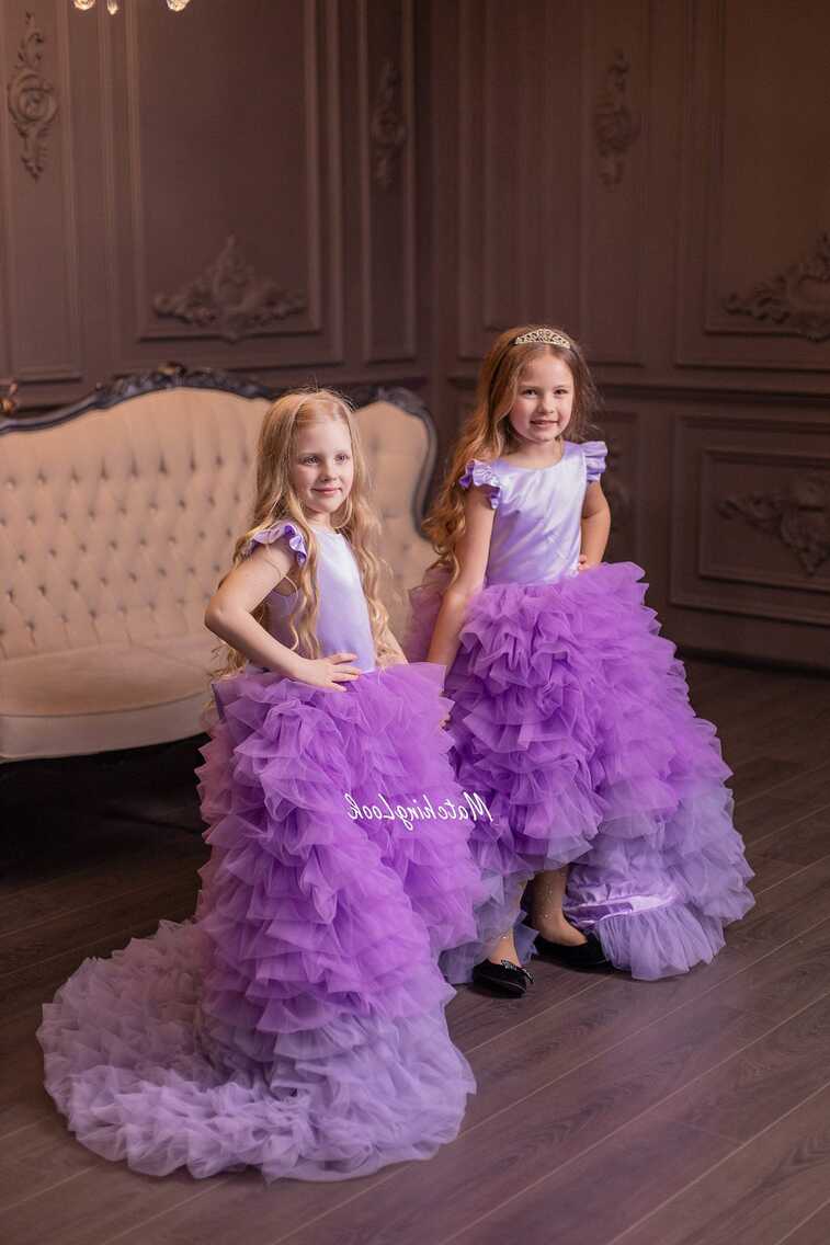 Lavender Girl Dress, Tulle Flower Girl Dress, Princess Dress, Ball Gow