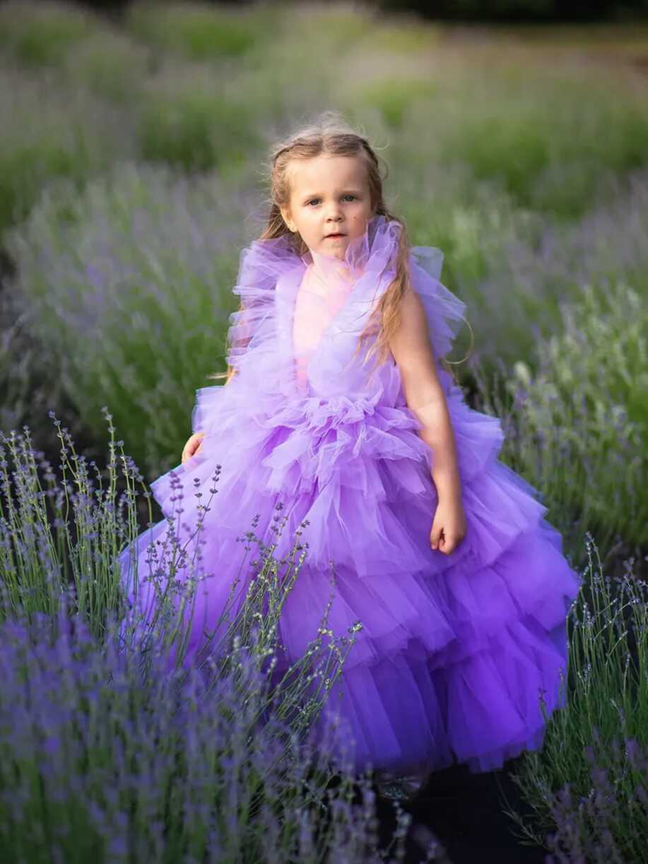 Lavender Tutu Dress, Baby Girl Tiered Dress, Lilac Tulle Dress ...