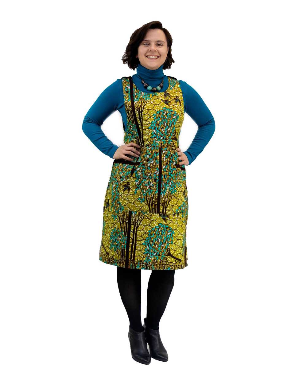 Layla African Kente Print Pinafore Dress - African Clothing Store ...