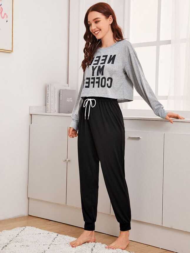 Letter Graphic PJ Set