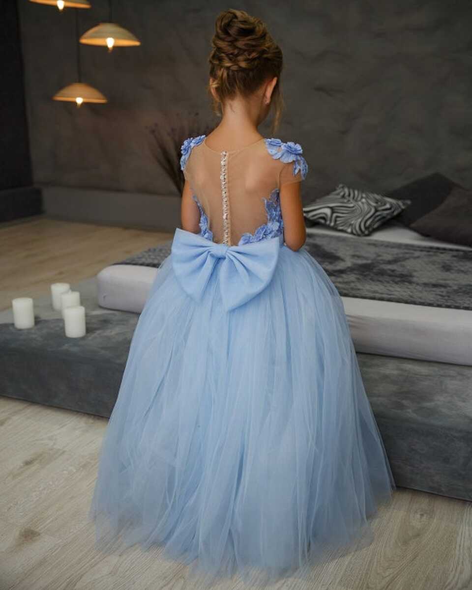 Light Blue Flower Girl Dress, Flower Girl Dress Tulle, Toddler ...