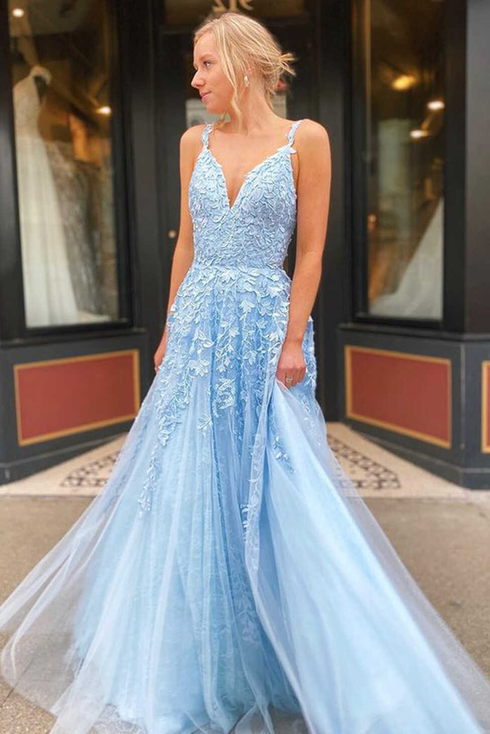 Light Blue Prom Dresses Long 2023 Winter Formal Dress Pageant ...