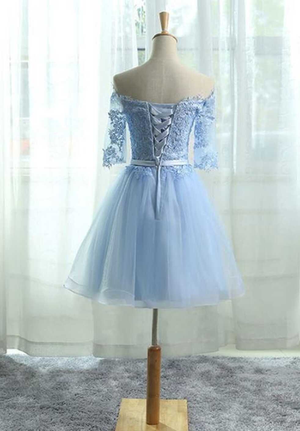 Light Blue Short Homecoming Dress , Elegant Party Dress, Cute ...