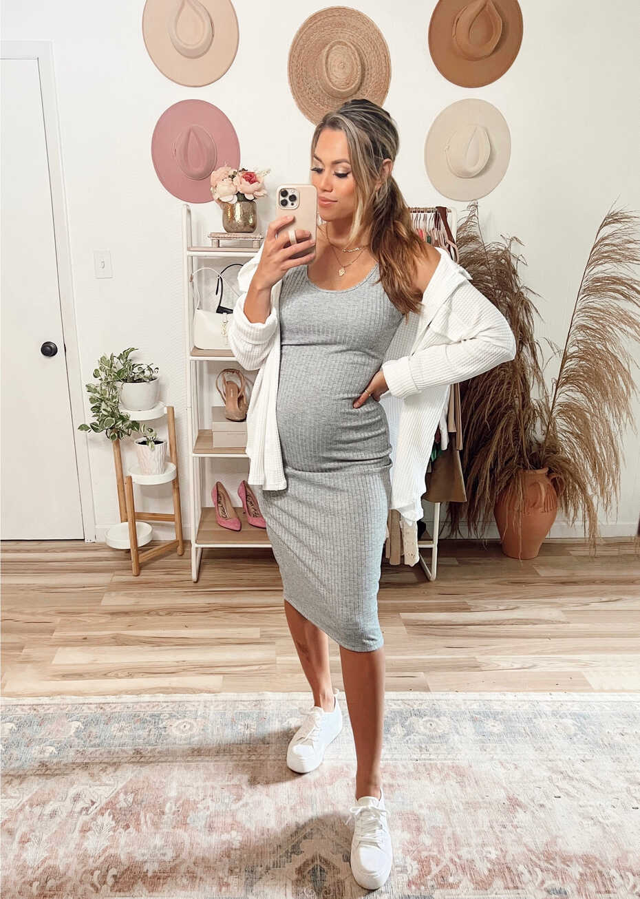 Light Grey Ribbed Tank Midi Dress curated on LTK