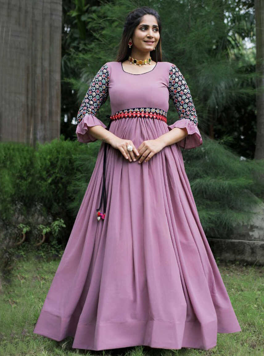 Light Pink Designer Party Wear Gown | Latest Kurti Designs