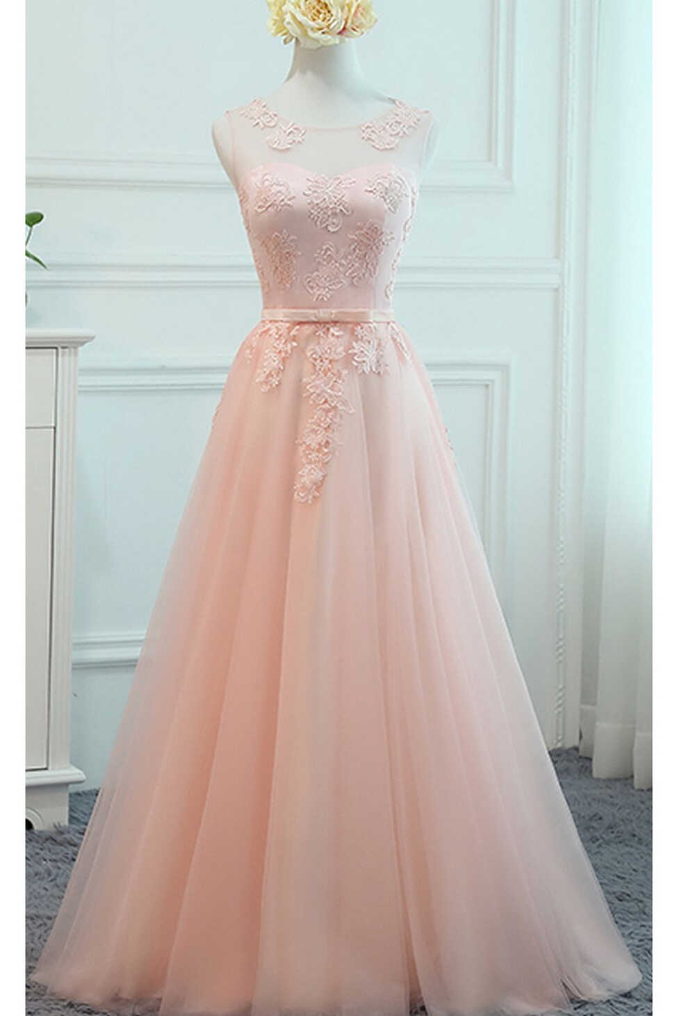 Light Pink Elegant Dresses | Light Pink Long Evening Dress