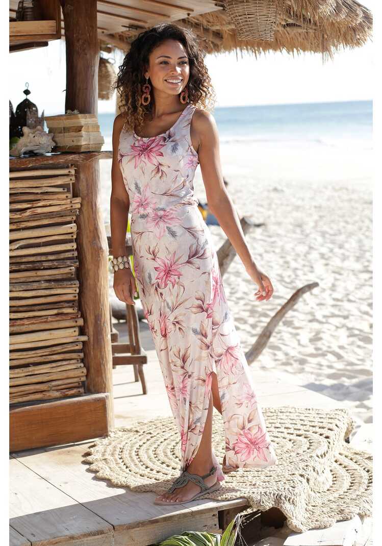 Light Pink Floral Floral Maxi Dress X30112 | LASCANA