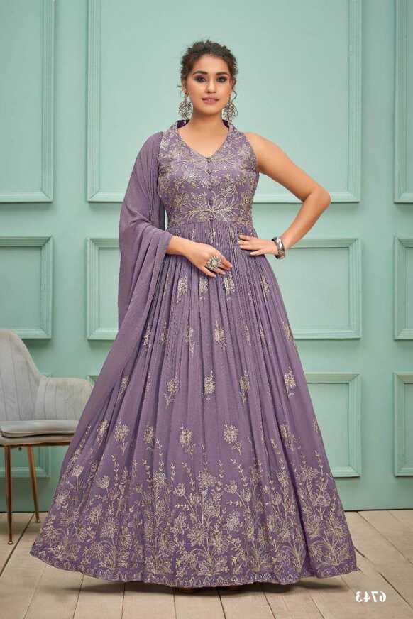 Light Purple Color Party Wear Designer Gown With Dupatta :: ANOKHI ...