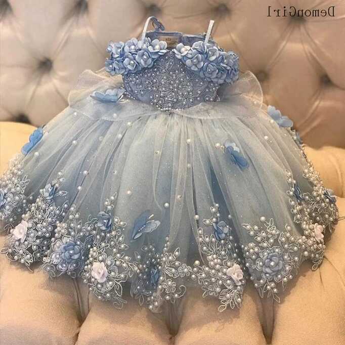 Light Sky Blue Baby Girl Dresses For Birthday Party Ball Gowns ...