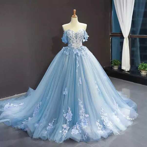 Light Sky Blue Quinceanera Dresses Princess Ball Gown Sweetheart ...