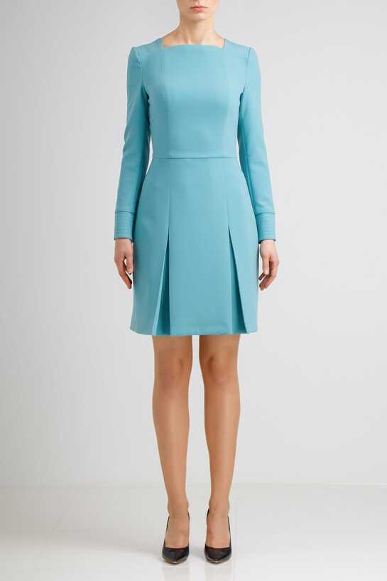 Light blue long sleeve crepe dress | FG atelier