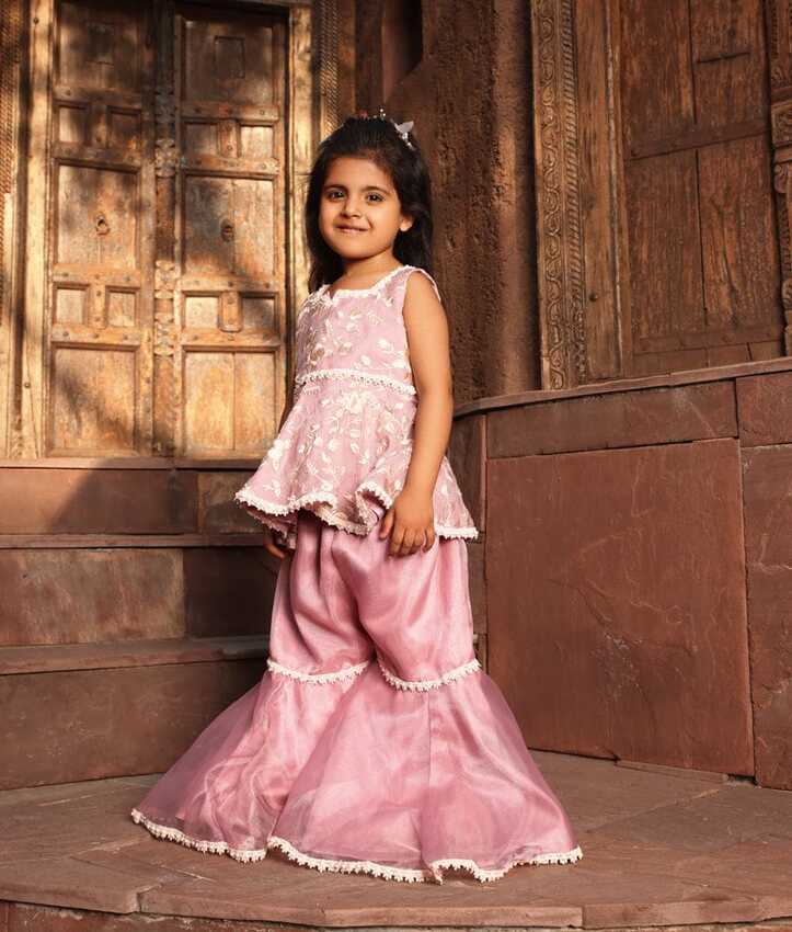 Lilac Parsi Sharara Set – FayonKids