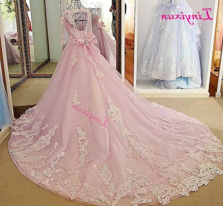 Linyixun Full Sleeve Scoop Vestidos de Noiva 2018 Royal Princess ...