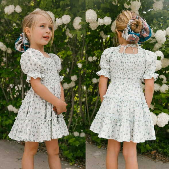 Little Fun Spring Girls Summer Dress: Floral, Ruffle, Backless ...