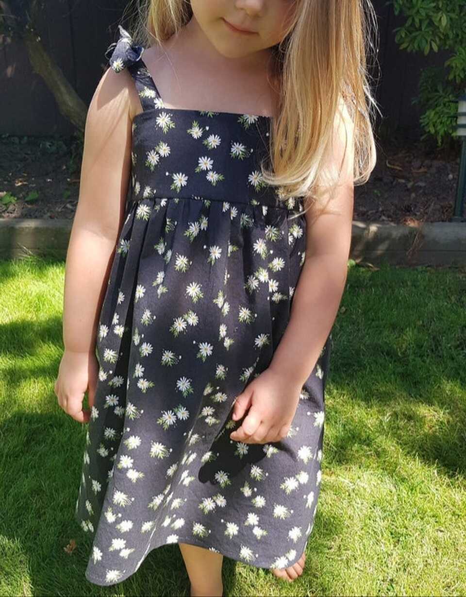 Little Girl Floral Black Dress, Loose Jumper Dress, Baby Girl ...