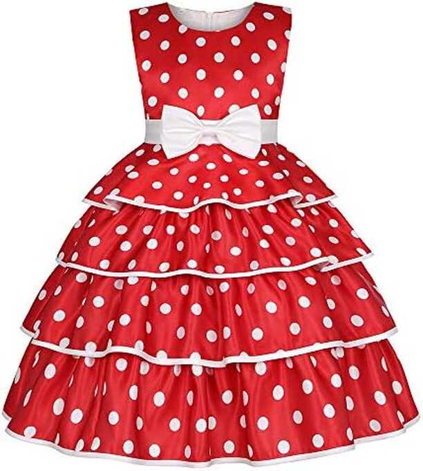 Little Girls Church Dresses Red 2-3T Retro Party Formal Gown with ...