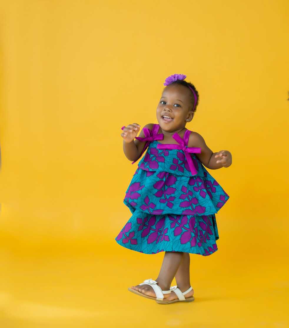 Little Girls Flower Dress, African Print Baby Dress, Sun Dress ...