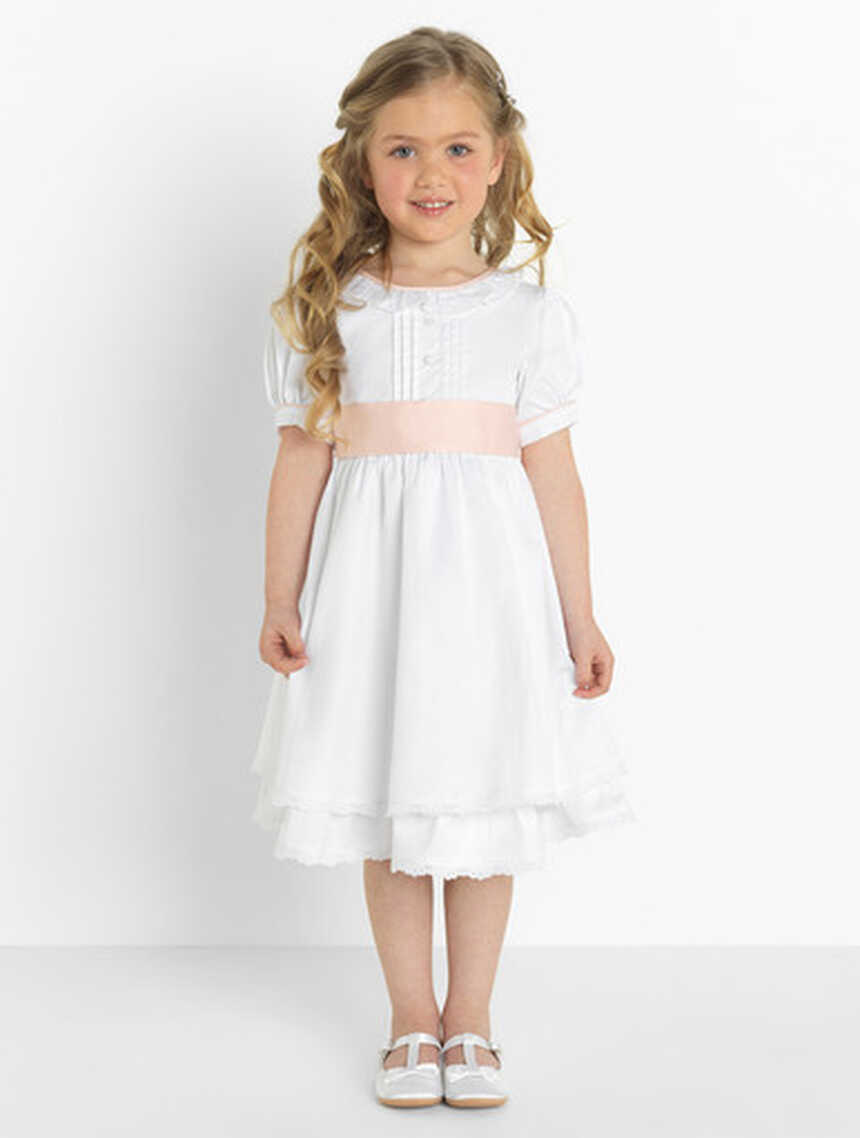 Little girls white &amp; pink dress | Girls royal collection wedding outfit ...