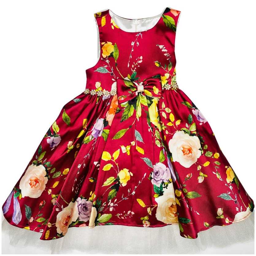 Littletown Couture Princess Kid Girl Burgundy/Multicolored ...