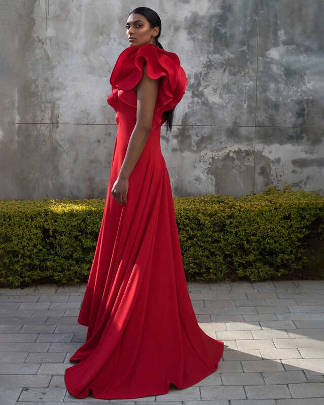 Long Red Evening Dress, Erre | Available on Equilibrio