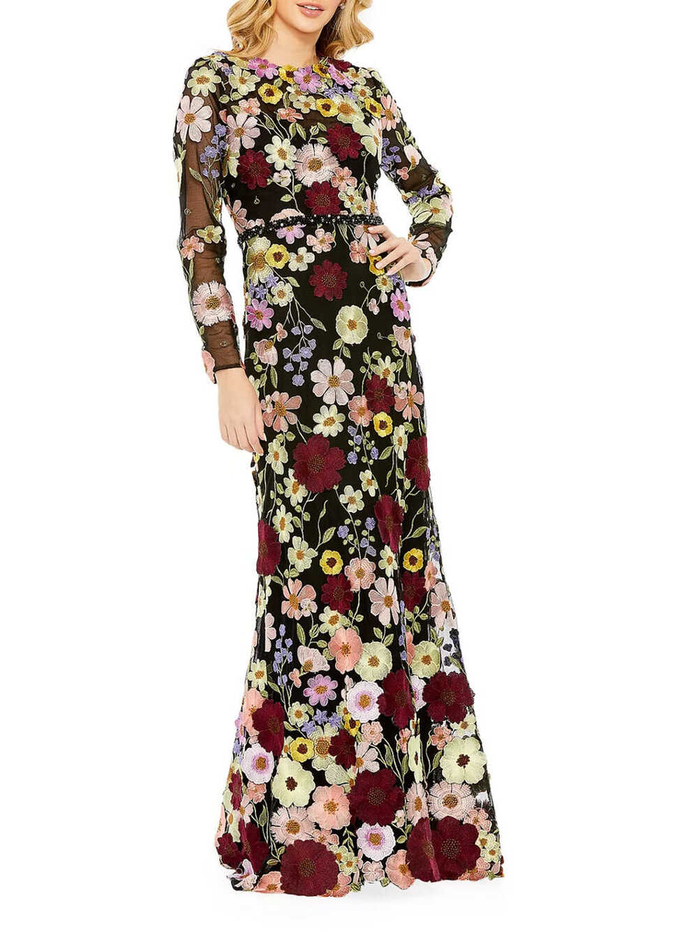 Long Sleeve Ball Gown Formal Floral Dresses for Women for sale | eBay