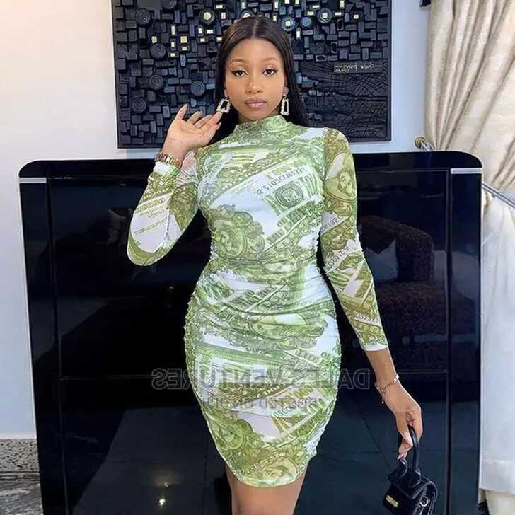 Long Sleeve Bodycon Mini Ladies Stretchy Spring Dress in Lekki ...