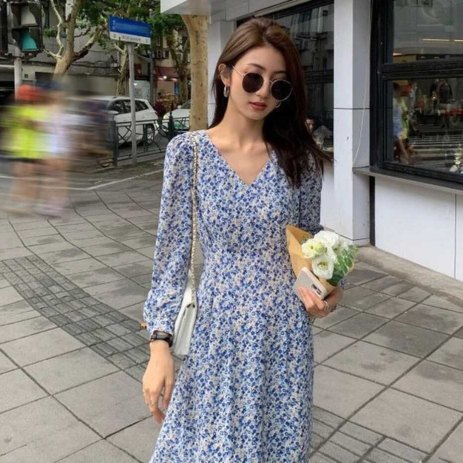 Long Sleeve Dress Women High Quality Casual Soft Korean Style ...