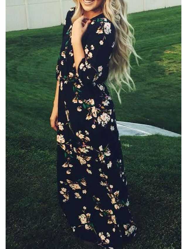 Long Sleeve Floral Maxi Dress