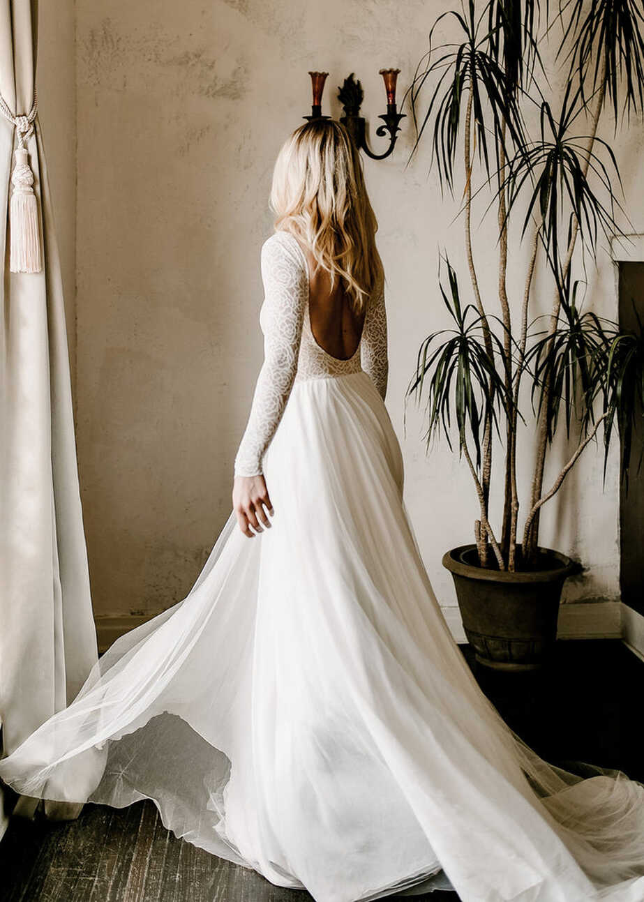 Long Sleeve Open Back Wedding Dresses | Wear Your Love