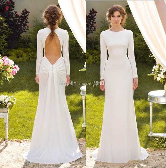 Long Sleeve Sheath Wedding Gown 2024 | www.sanvicentebenavente.es