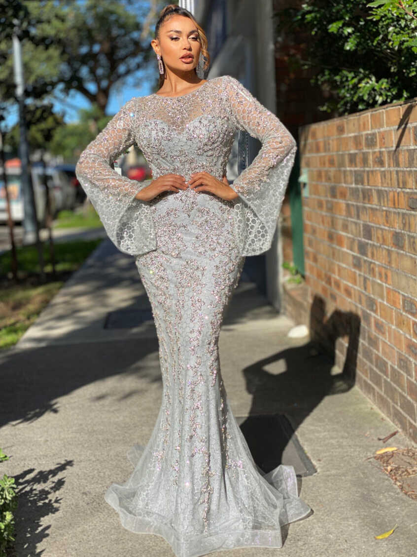 Long sleeve Ball Gown JX4014 | Now at Marilyn&#39;s Bridal Auckland