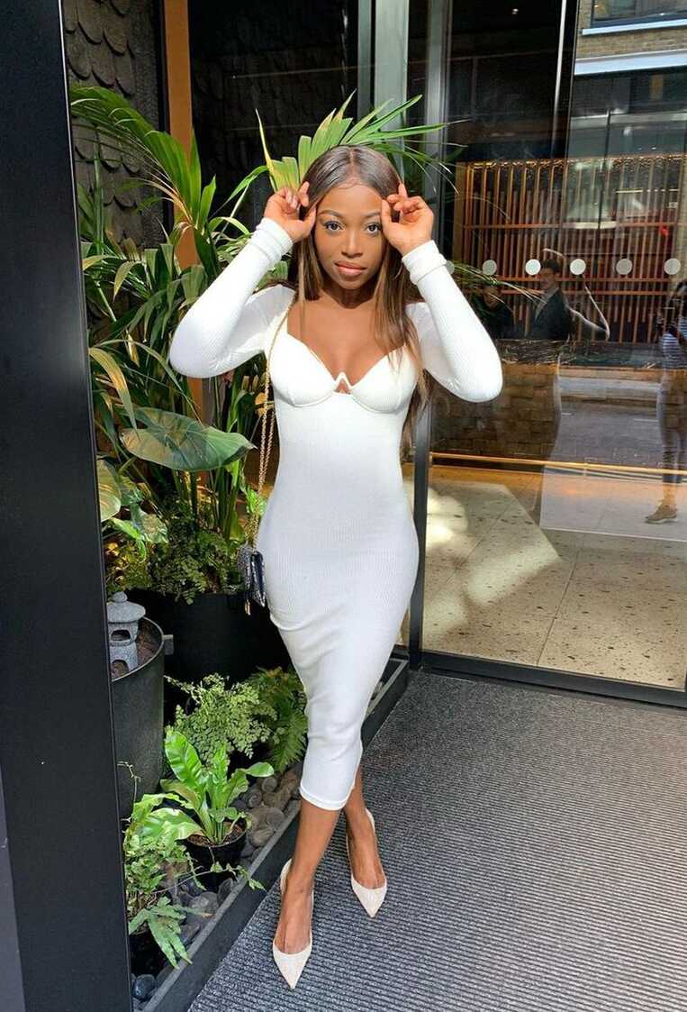 Long sleeve bodycon dress outfit. Ribbed bodycon dress in white ...