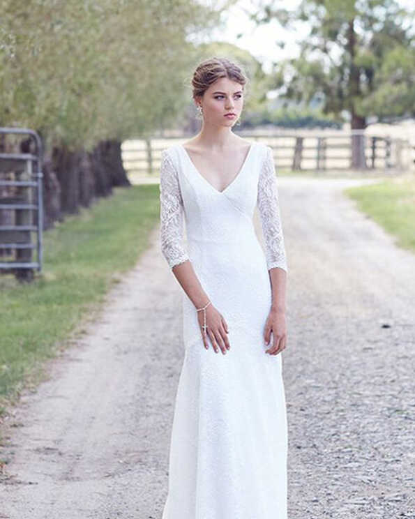 Long sleeve wedding dresses - Bridal gowns with sleeves - Leah S.