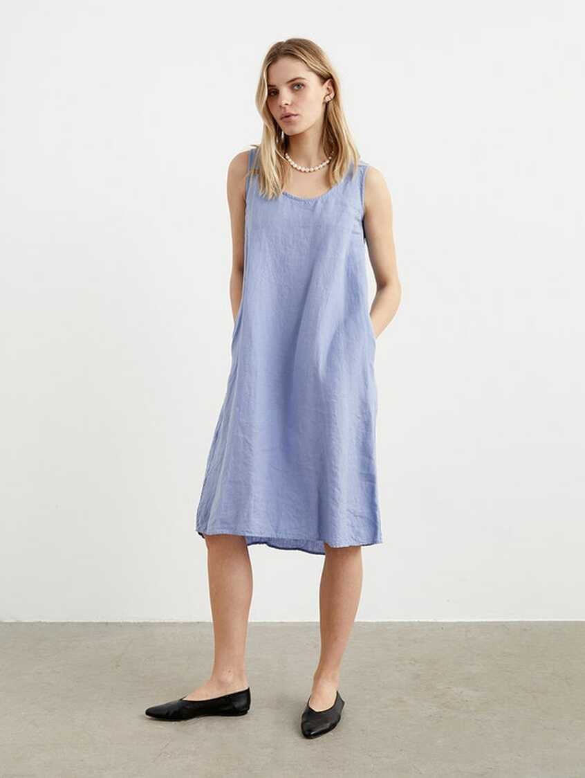 Loose Summer Linen Dress, Linen Tank Dress With Pockets OLIVIA ...