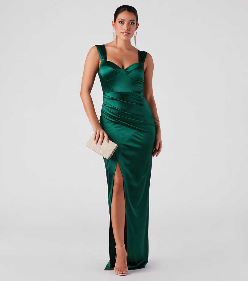 Lorelli Formal Satin Wrap Long Dress | Windsor