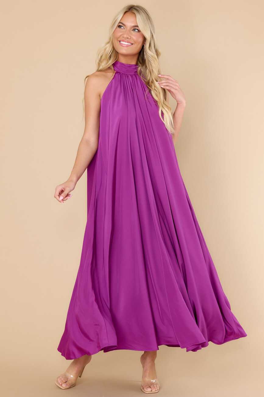 Lovely Bright Purple Tiered Maxi Dress - Colors Of Fall | Red Dress