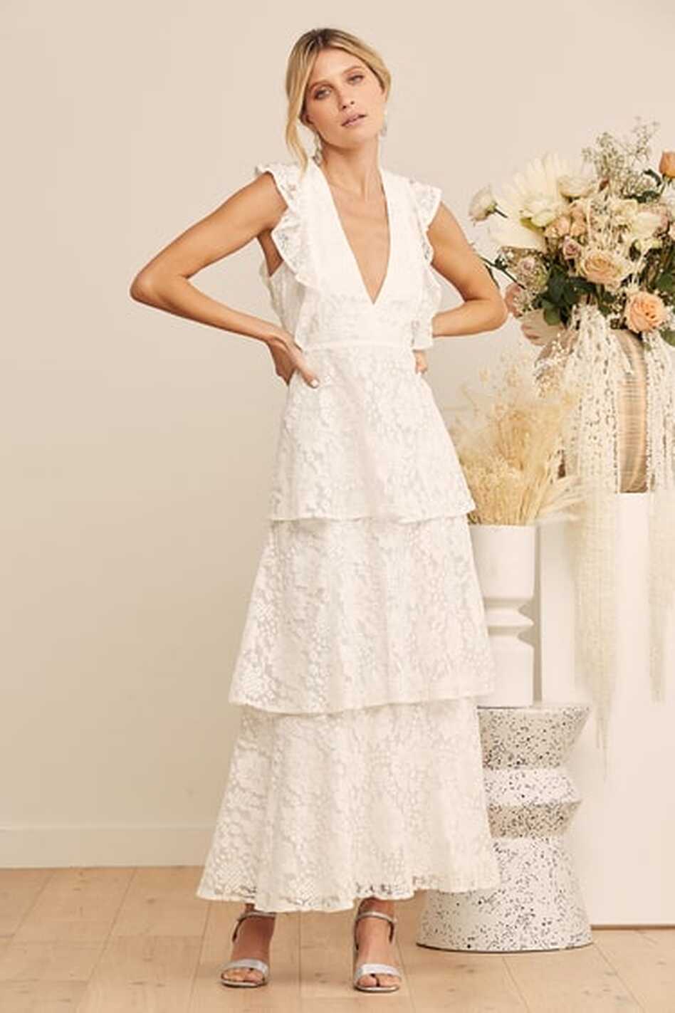 Lovely White Dress - Lace Dress - Maxi Dress - Tiered Maxi - Lulus