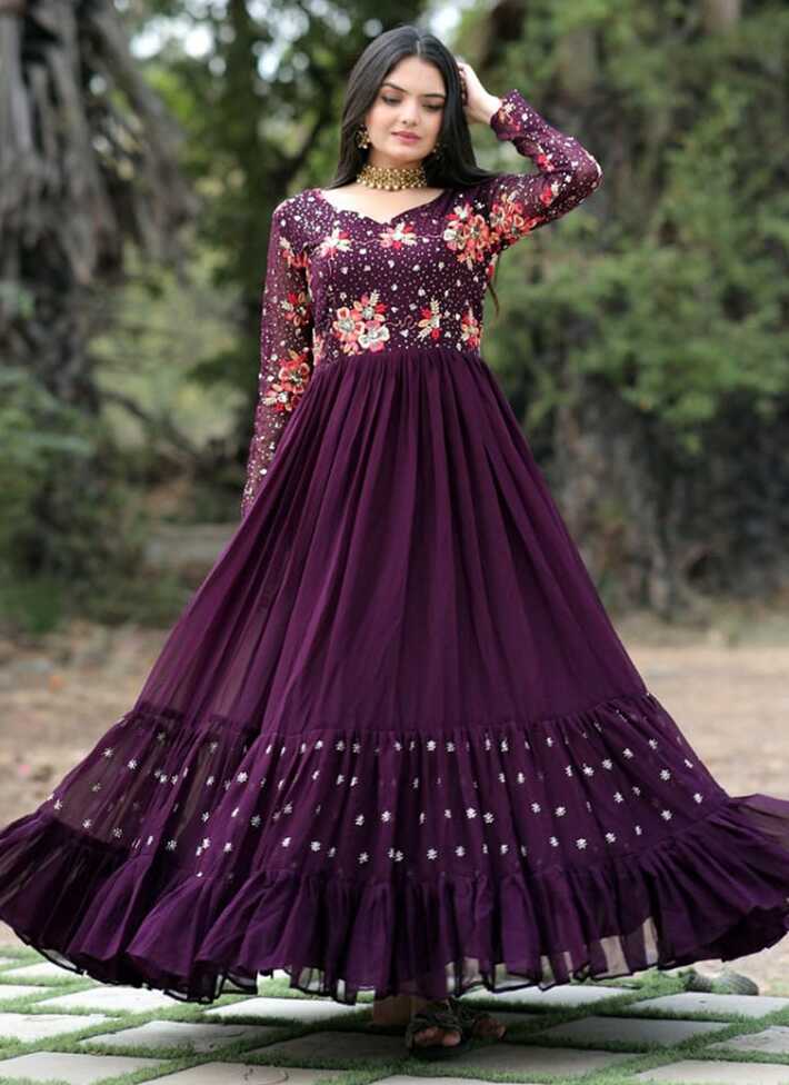 Lowest Price | $39 - $52 - Purple Net Gown and Purple Net Designer ...