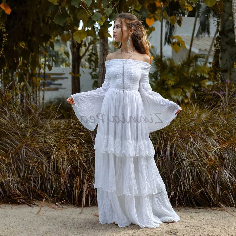 Lucia Off-Shoulder Boho Bohemian Wedding Festival Maxi Dress One ...